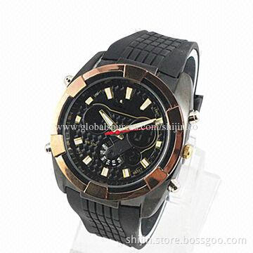 Men silicone strap multifunction watches
